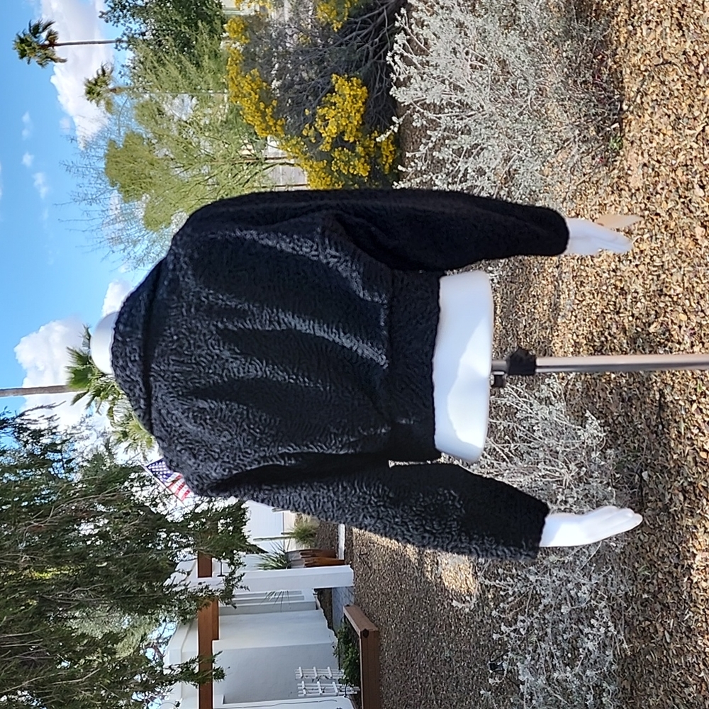 VTG BECKMAN FURS Persian Lamb Curly Wool Fur Coat S Croppd Hollywood Glam Jacket - Picture 8 of 17